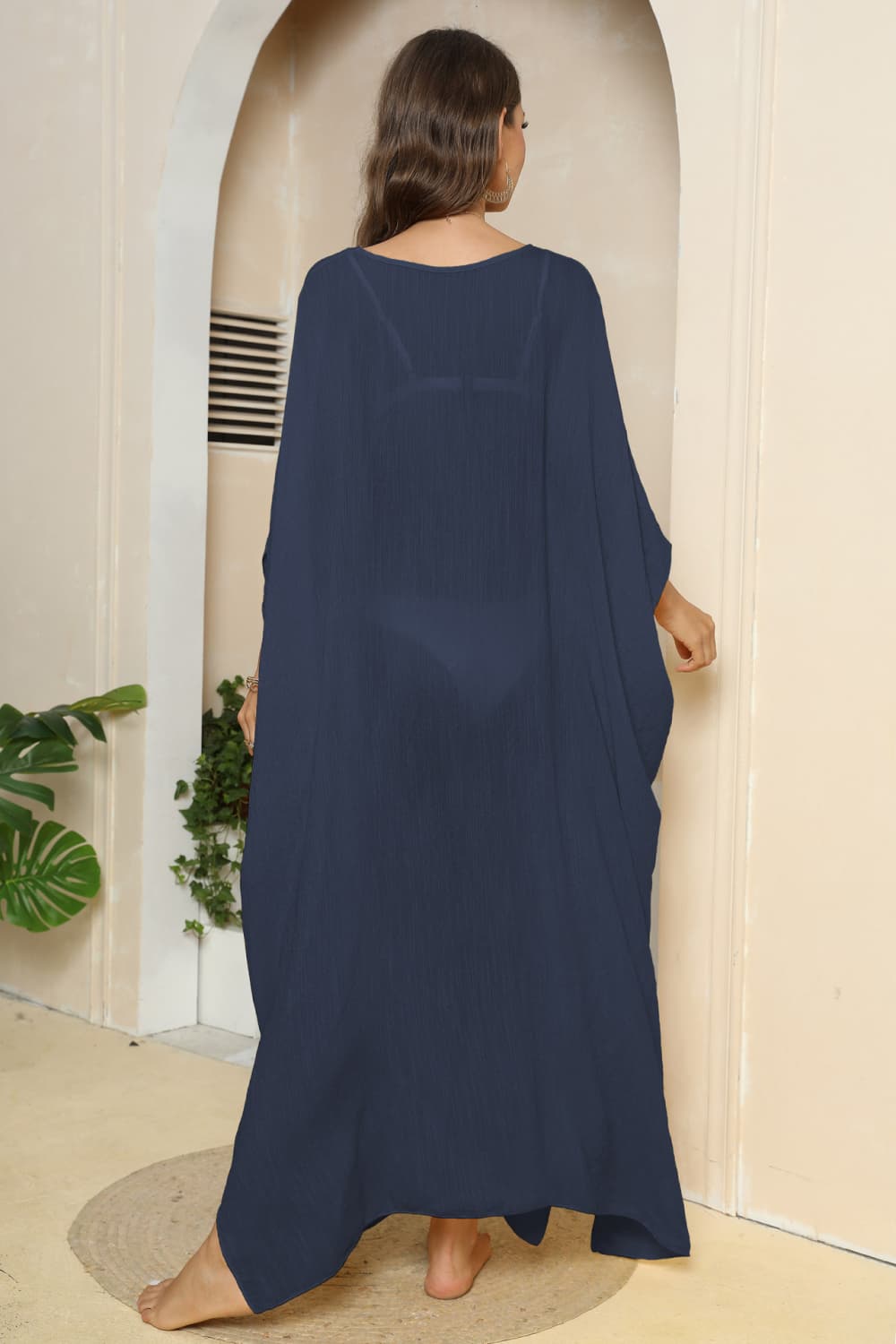 V-Neck Sleeve Cover-Up