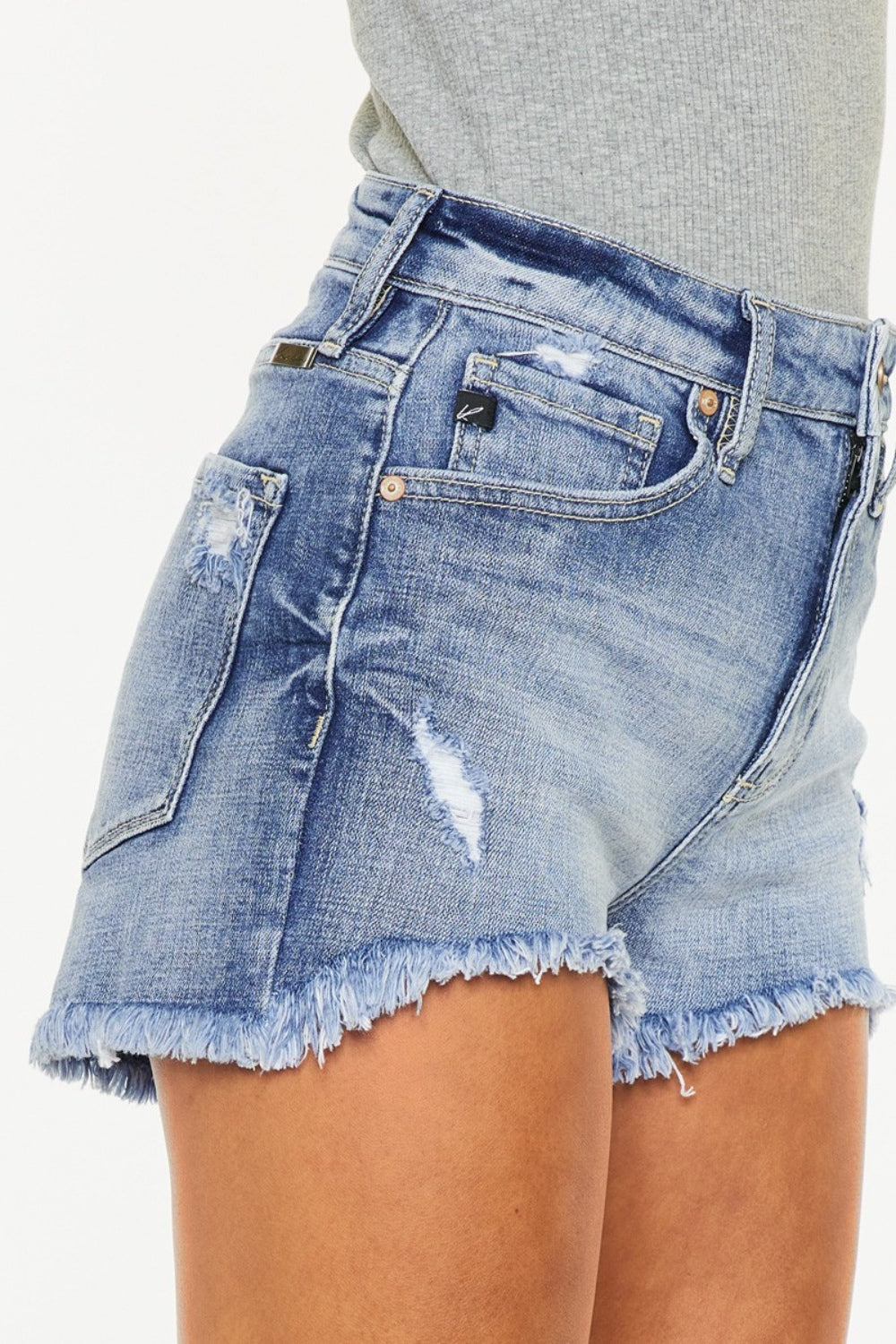 Distressed Denim Shorts