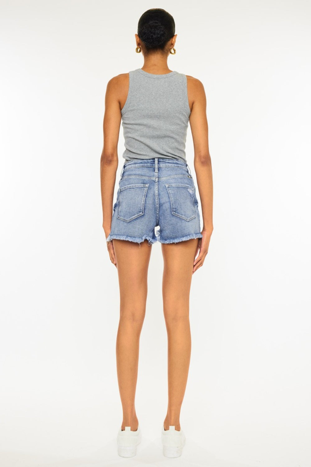 Distressed Denim Shorts
