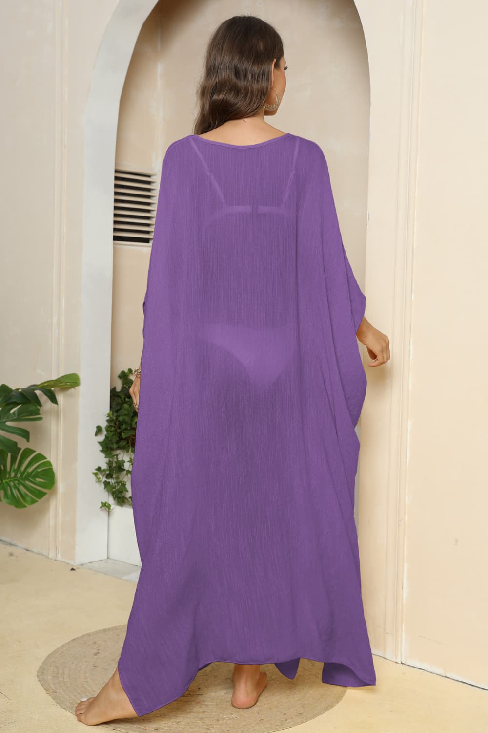 V-Neck Sleeve Cover-Up