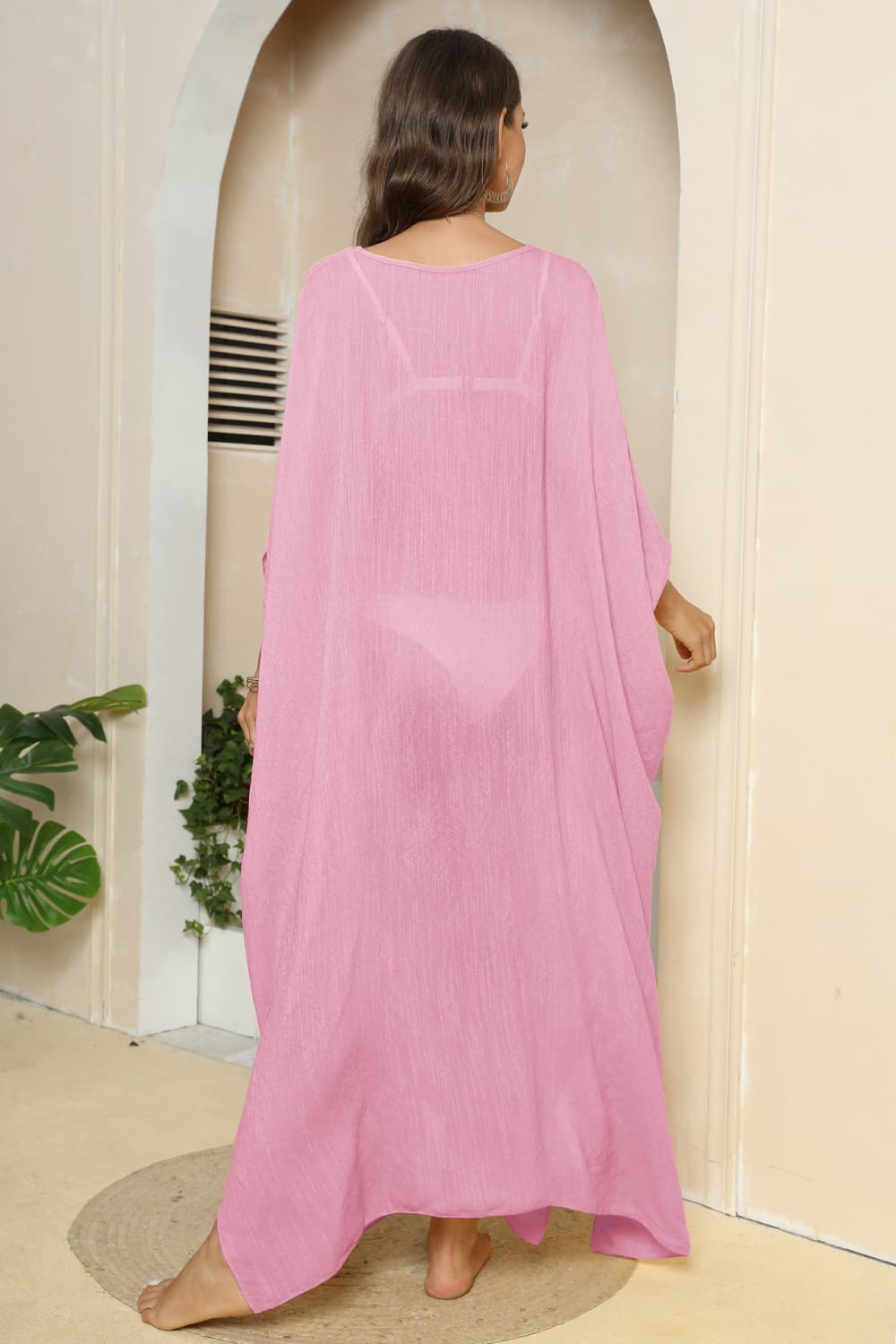 V-Neck Sleeve Cover-Up