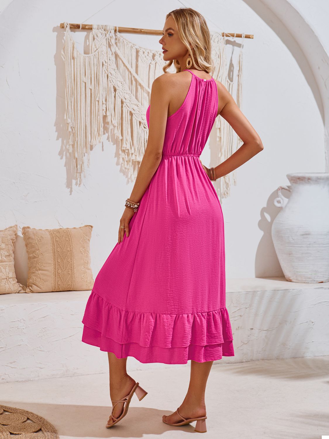 Ruffled Sleeveless Dress