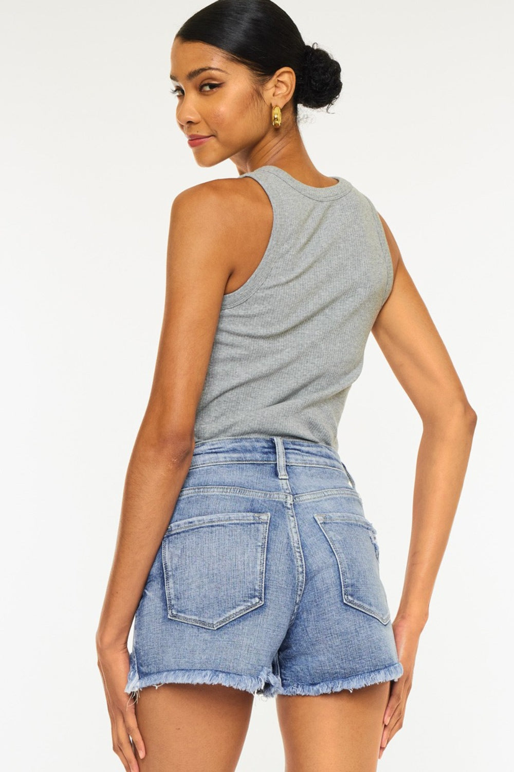 Distressed Denim Shorts