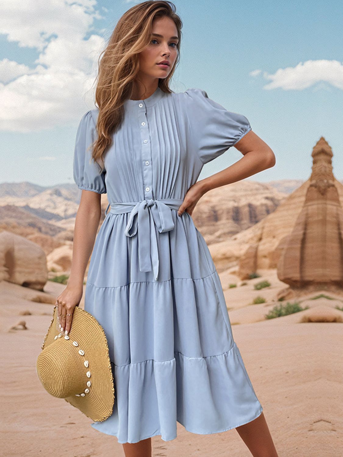 Tie Waist Midi Dress
