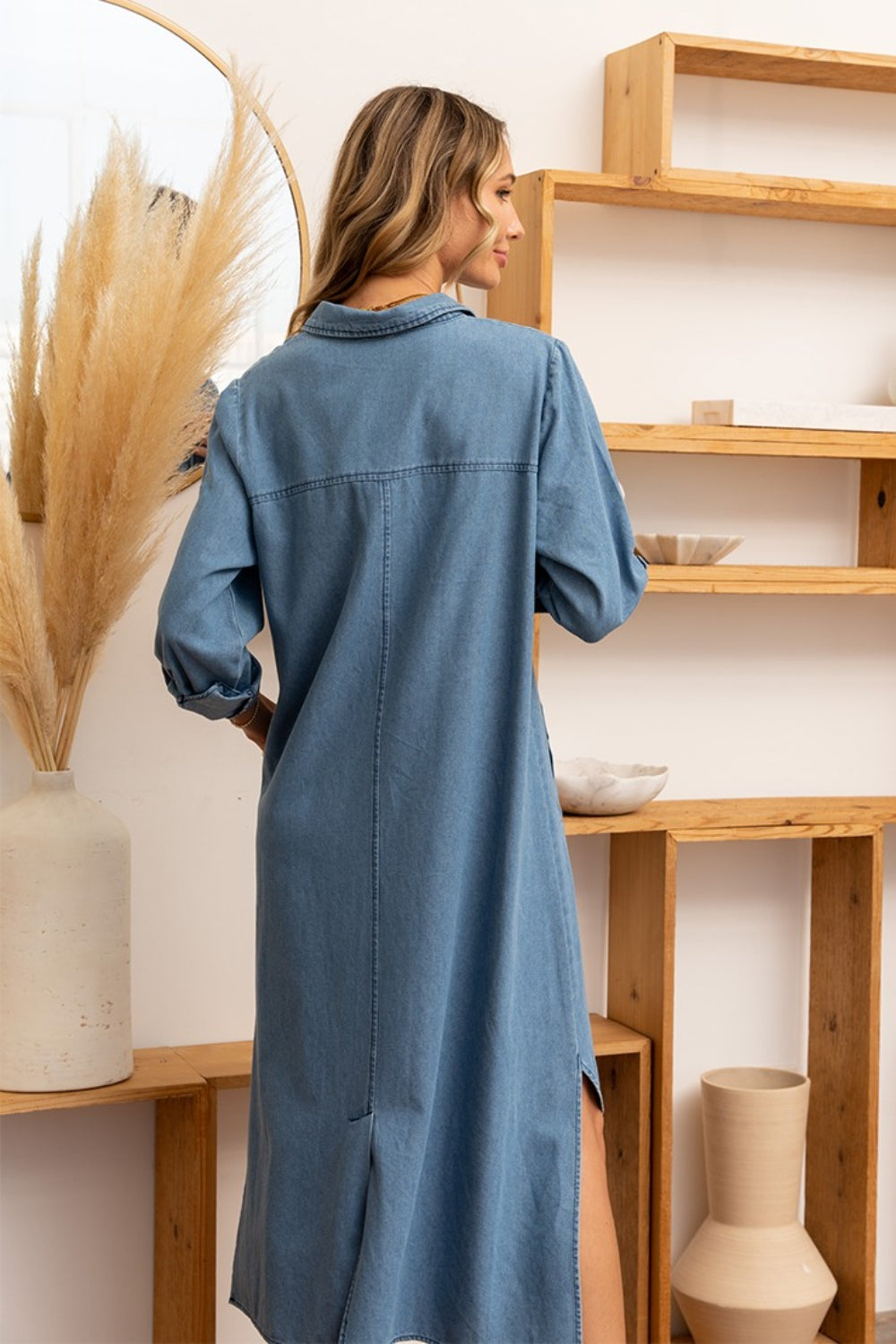 Button Up Denim Dress