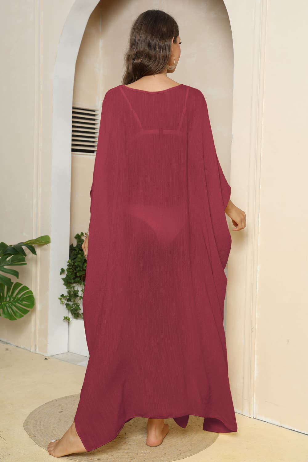 V-Neck Sleeve Cover-Up