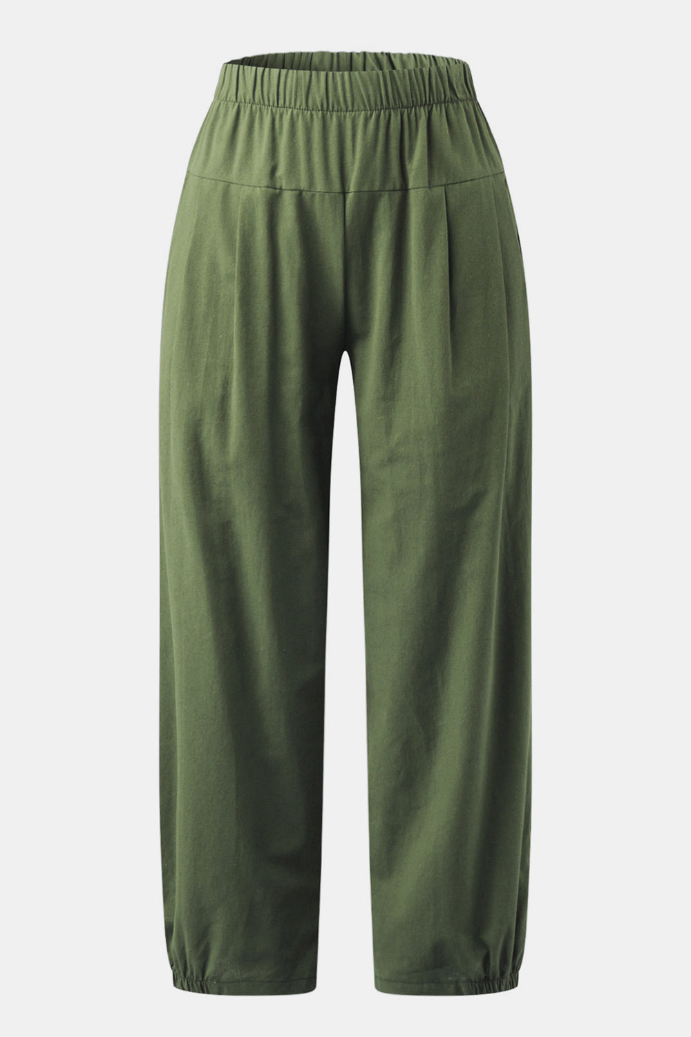Elastic Waist Cropped Pants