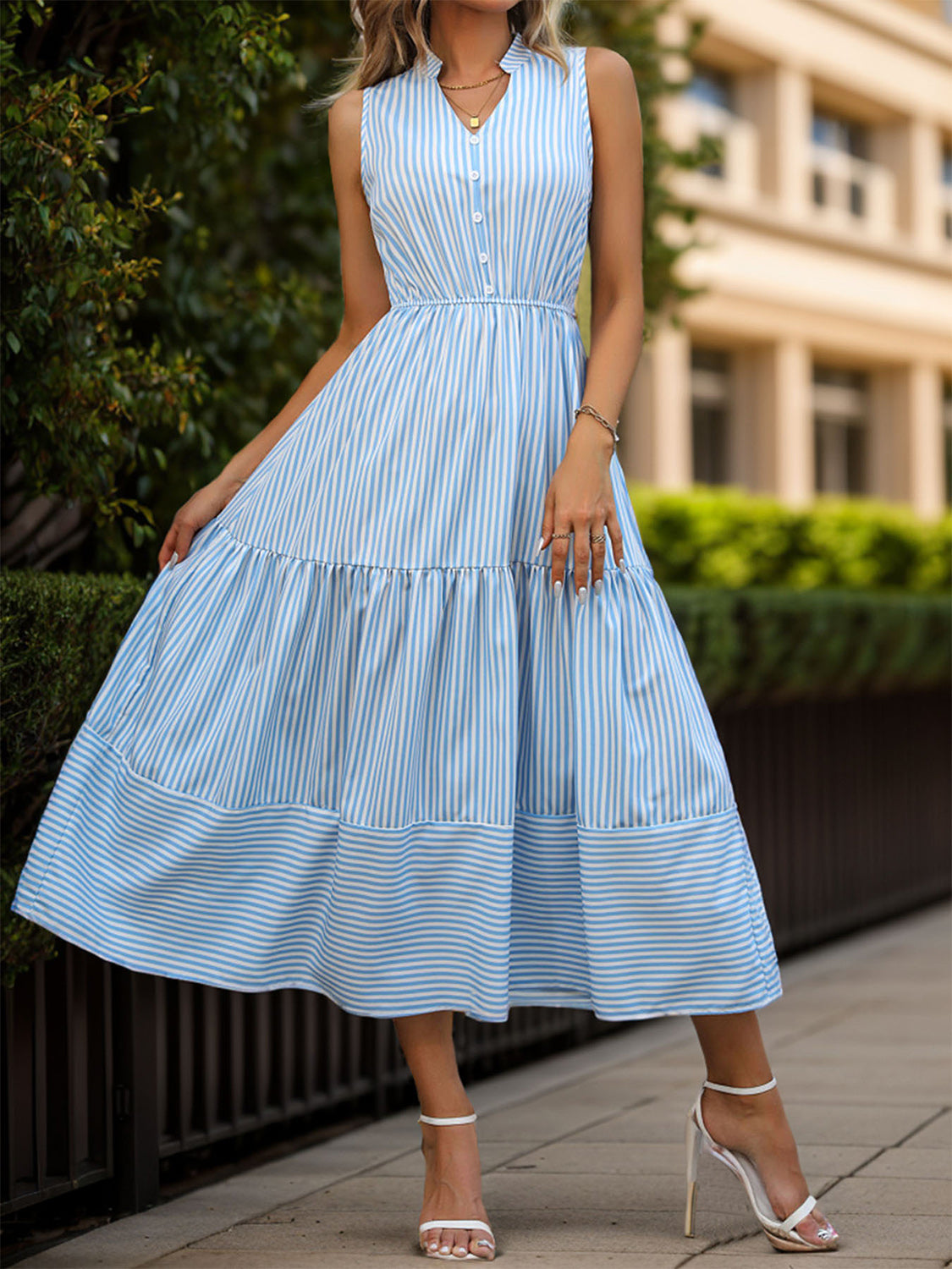 Striped Midi Dress