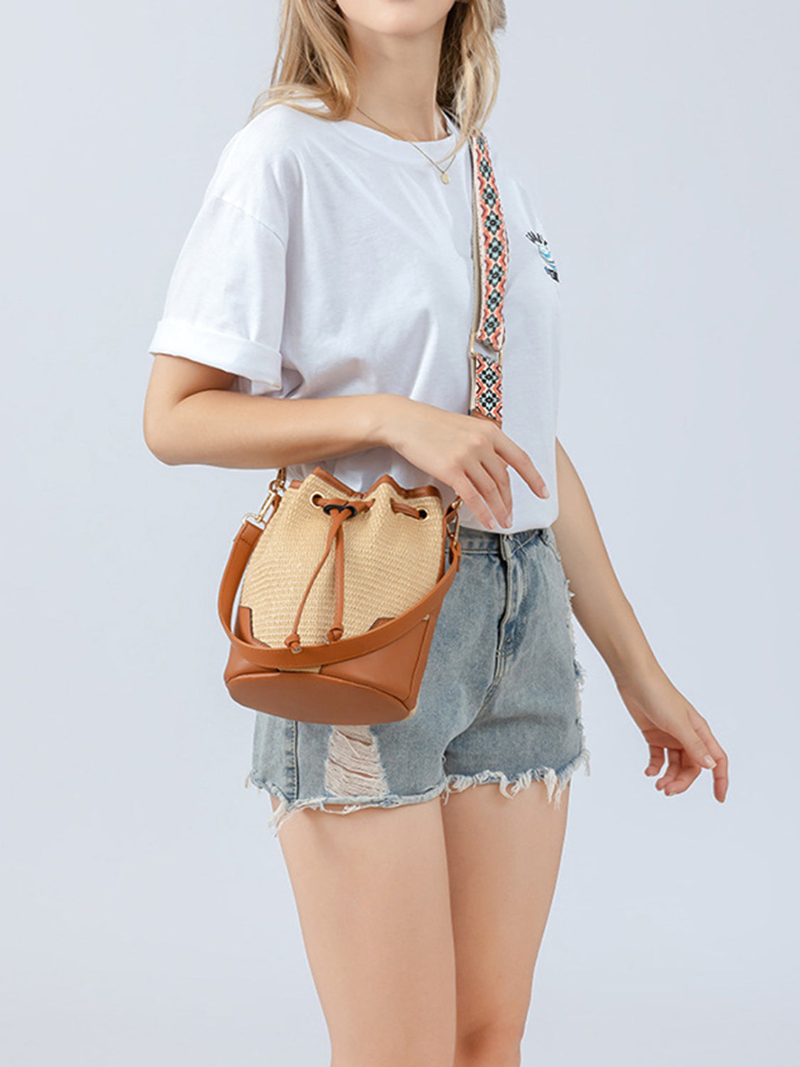 Straw Bucket Bag