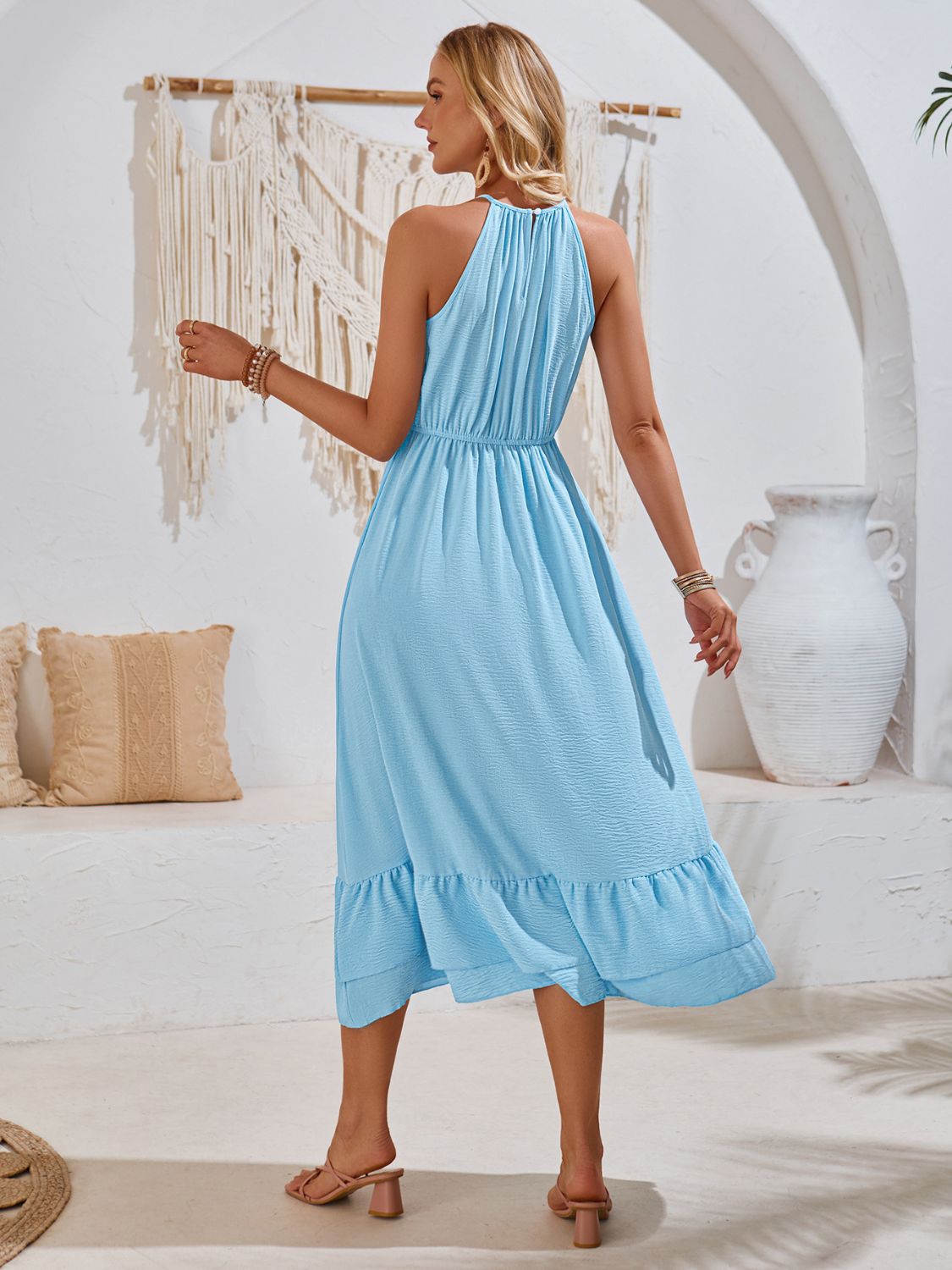 Ruffled Sleeveless Dress