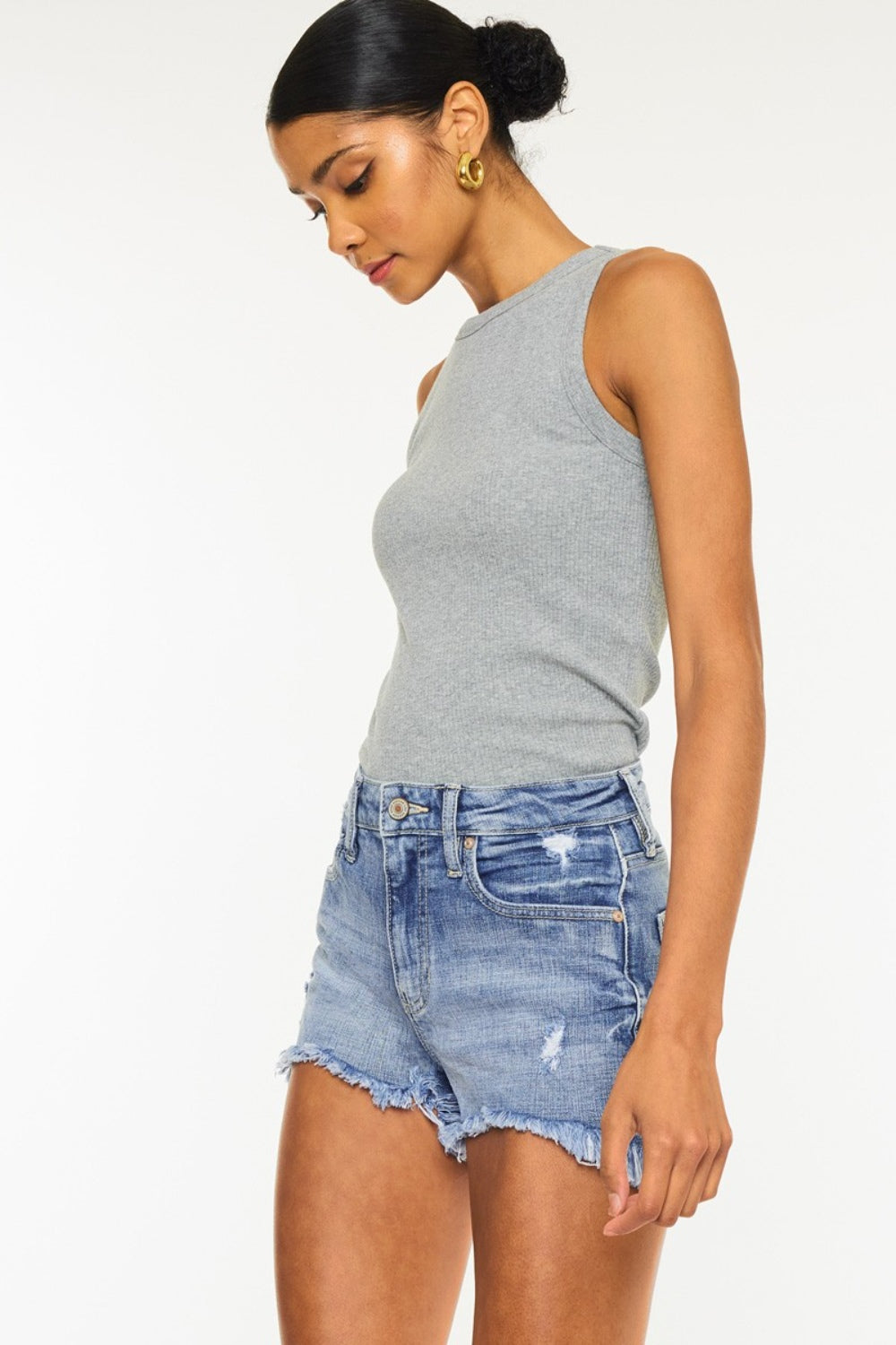Distressed Denim Shorts