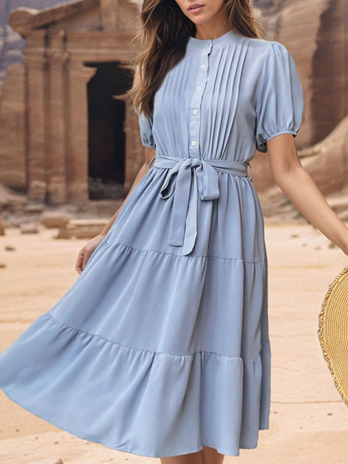 Tie Waist Midi Dress