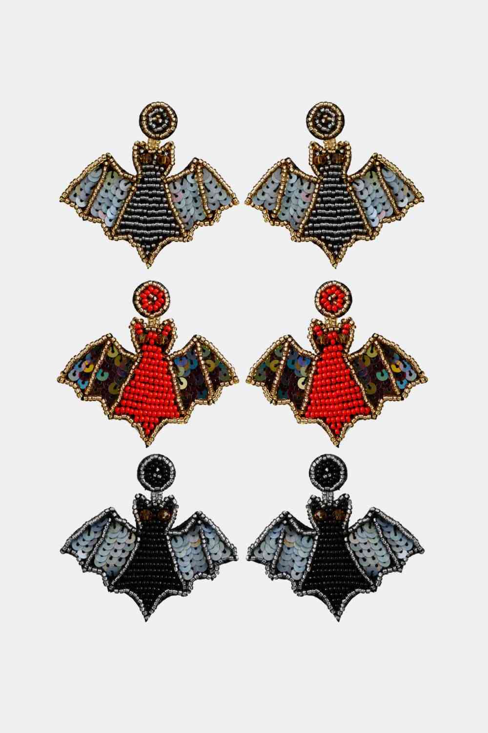 Bat Beaded Earrings