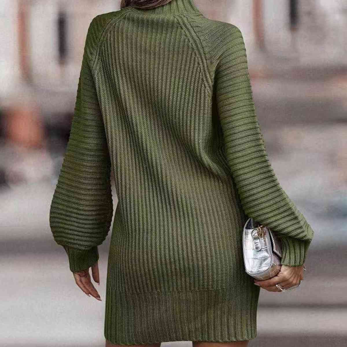 Lantern Sleeve Sweater Dress