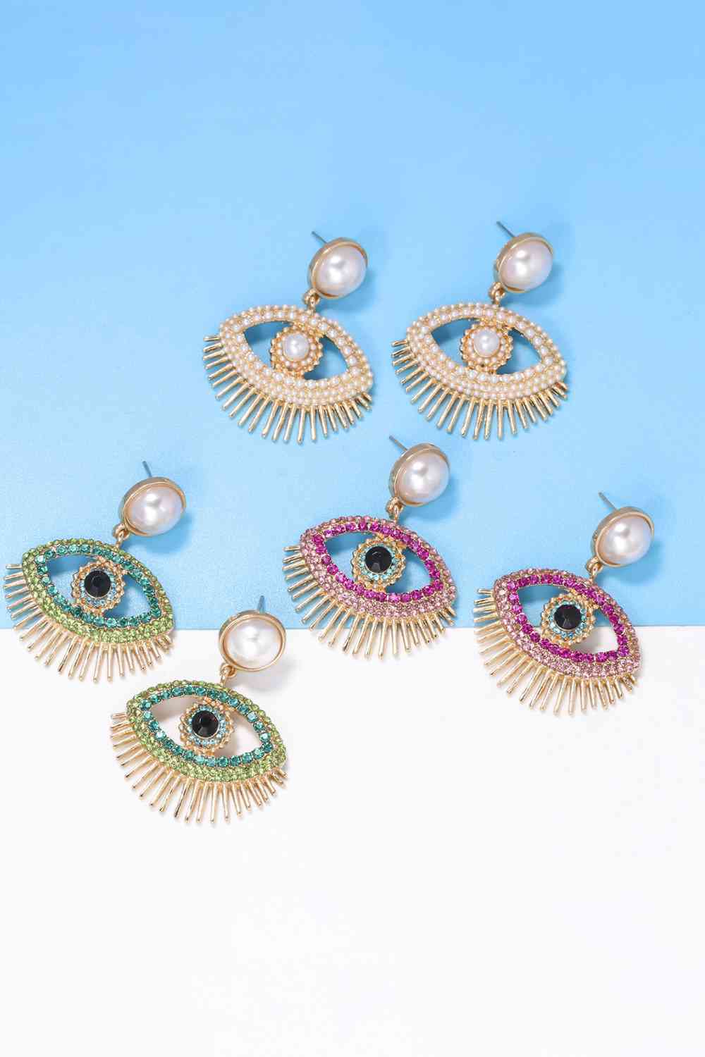 Evil Eye Rhinestone Earrings