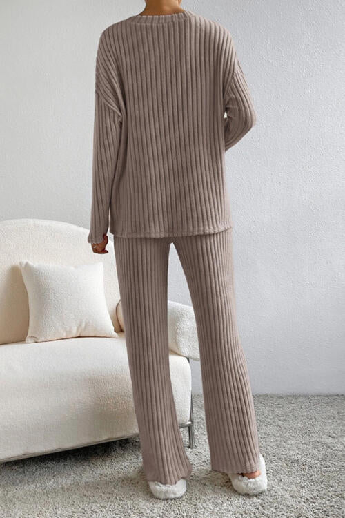 V-Neck Top and Pants Set