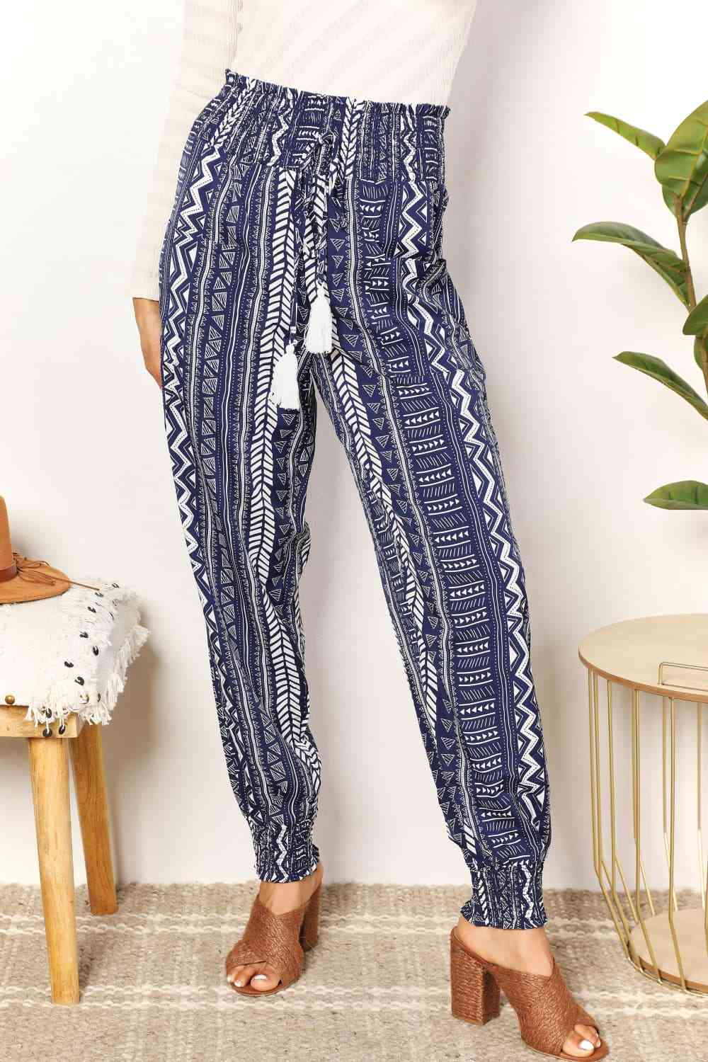 Geometric High-Rise Pants