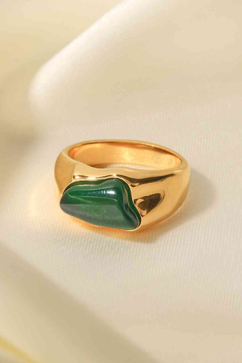 Natural Stone Stainless Steel Ring
