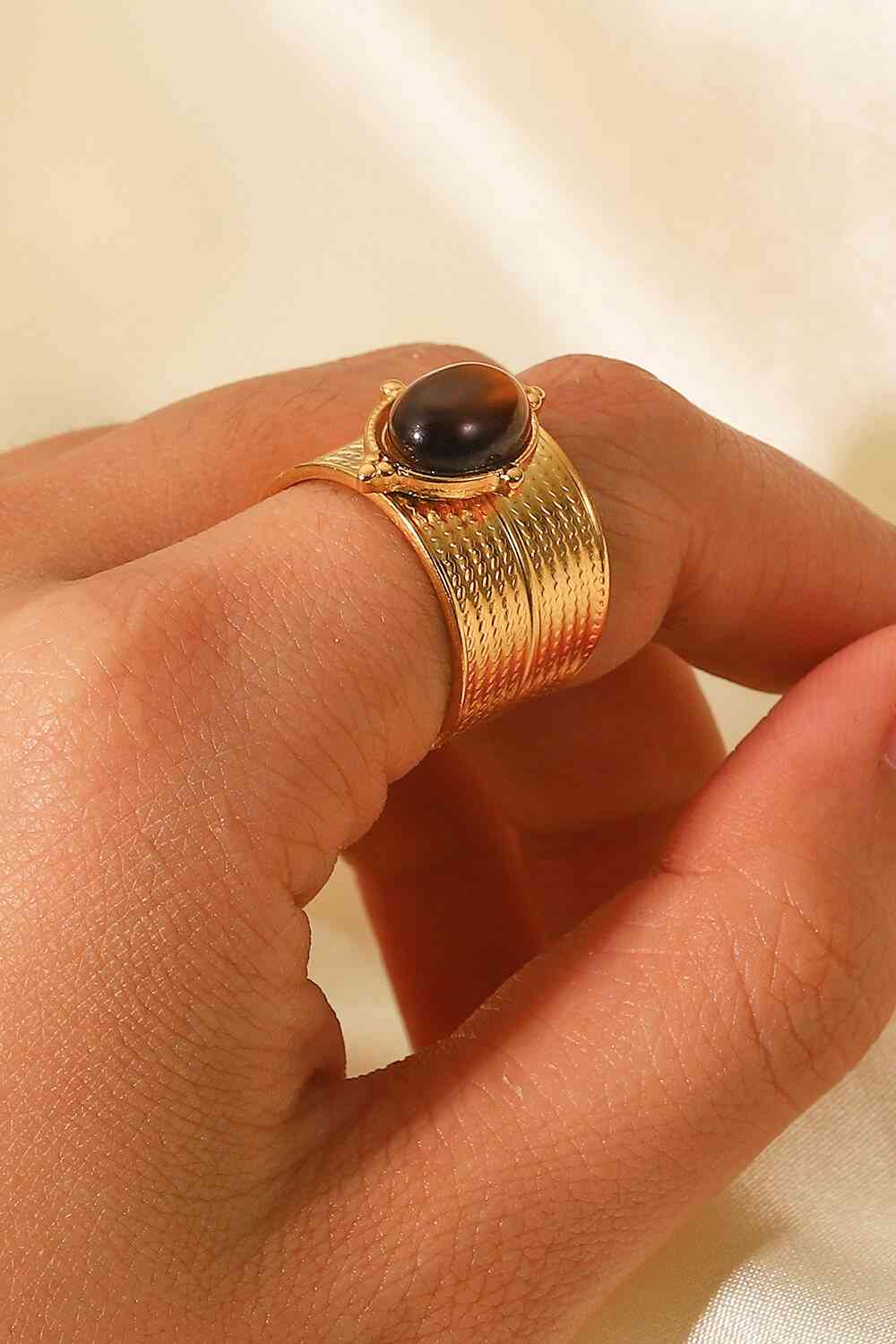 18K Gold-Plated Eye Stone Ring