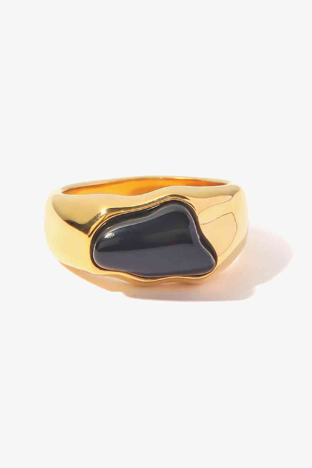 Natural Stone Stainless Steel Ring