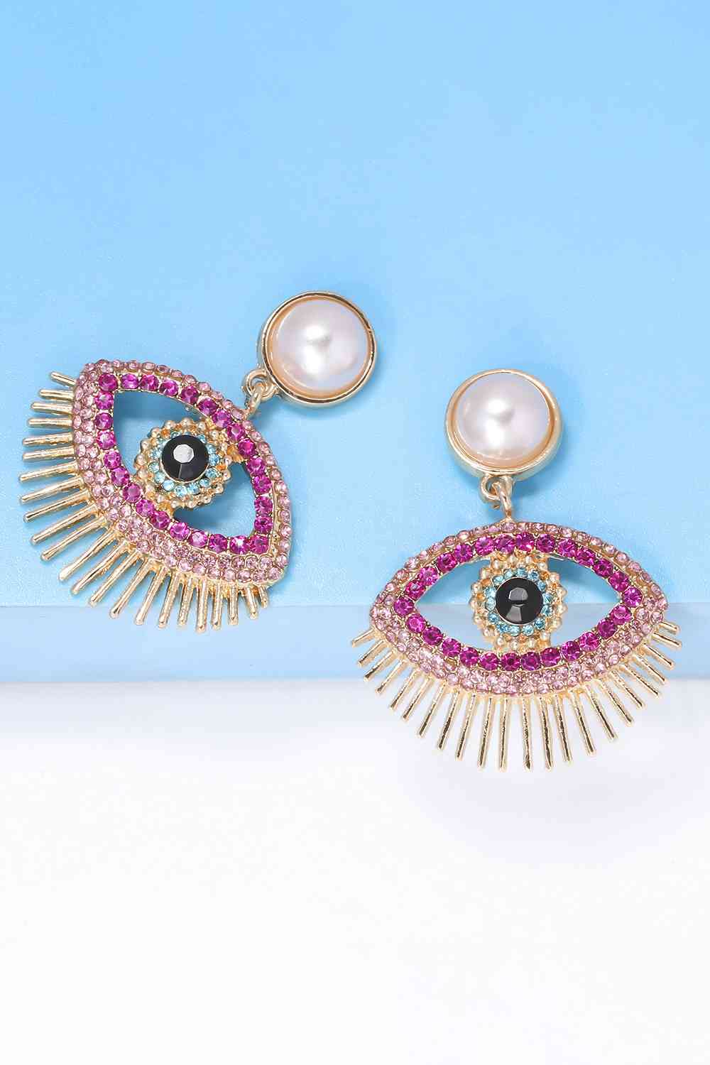 Evil Eye Rhinestone Earrings