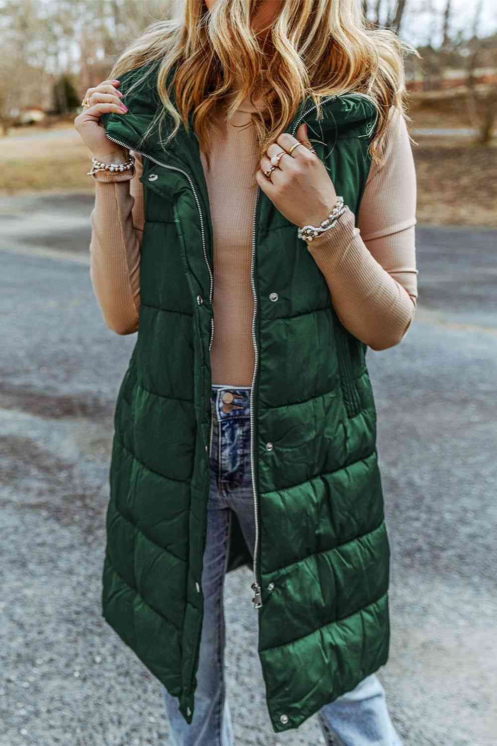 Hooded Sleeveless Puffer Vest