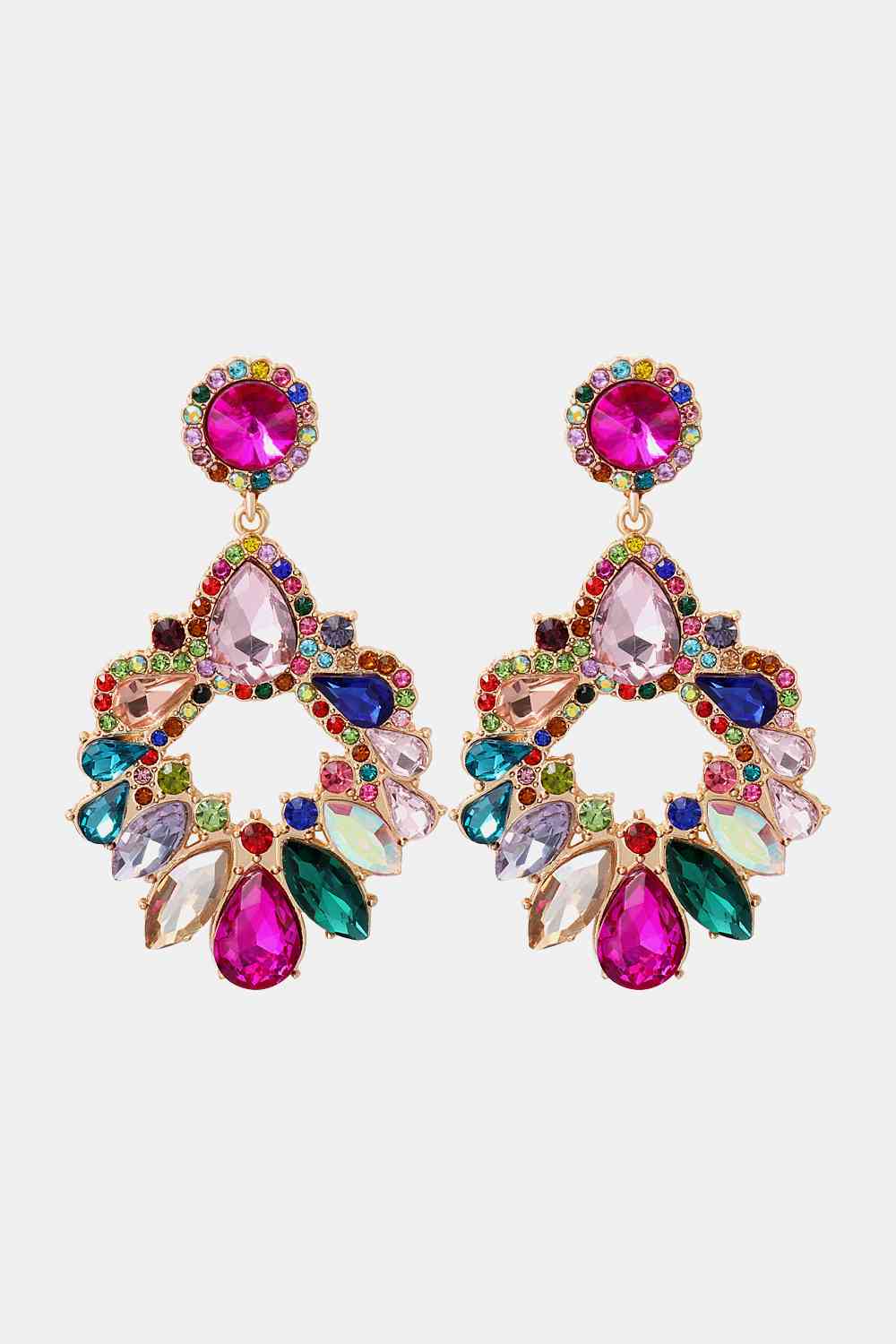 Glass Stone Colorful Earrings