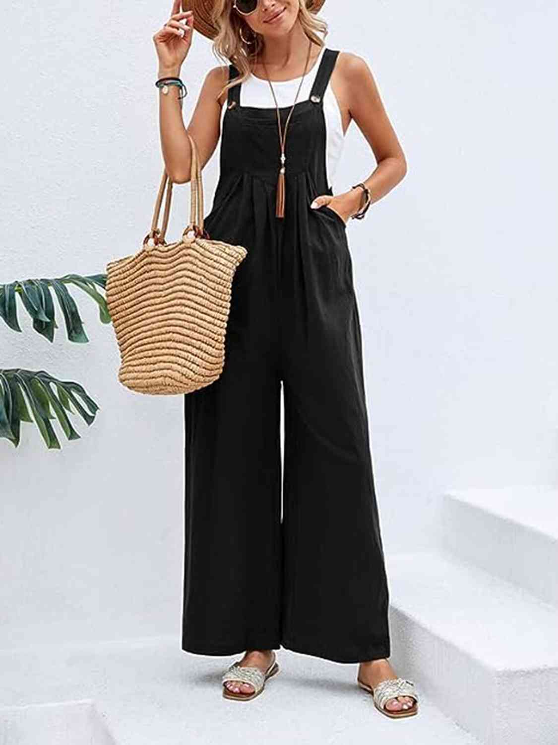 Wide Leg Overalls