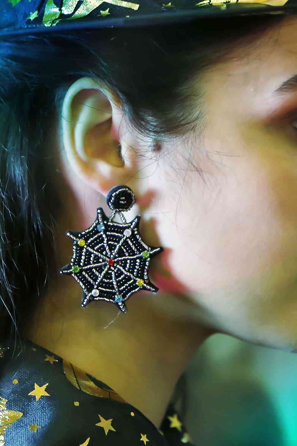 Web Beaded Earrings