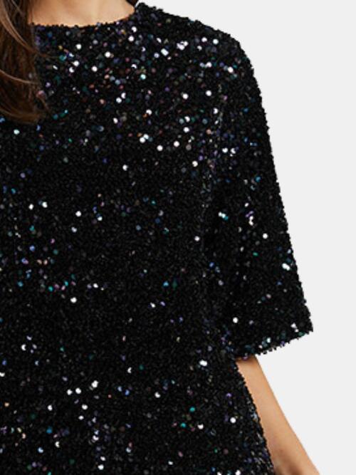 Sequin Tie Back Dress