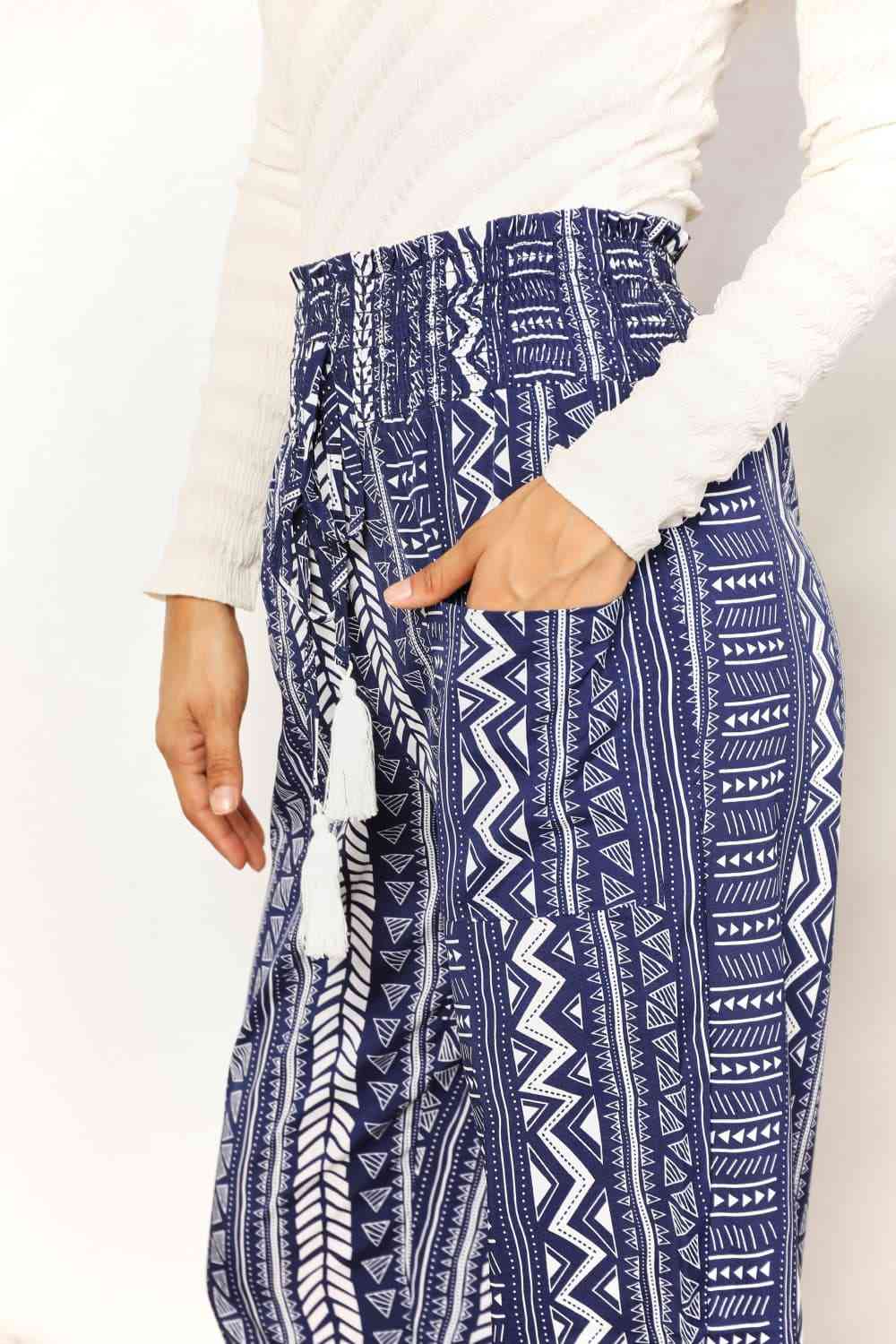 Geometric High-Rise Pants