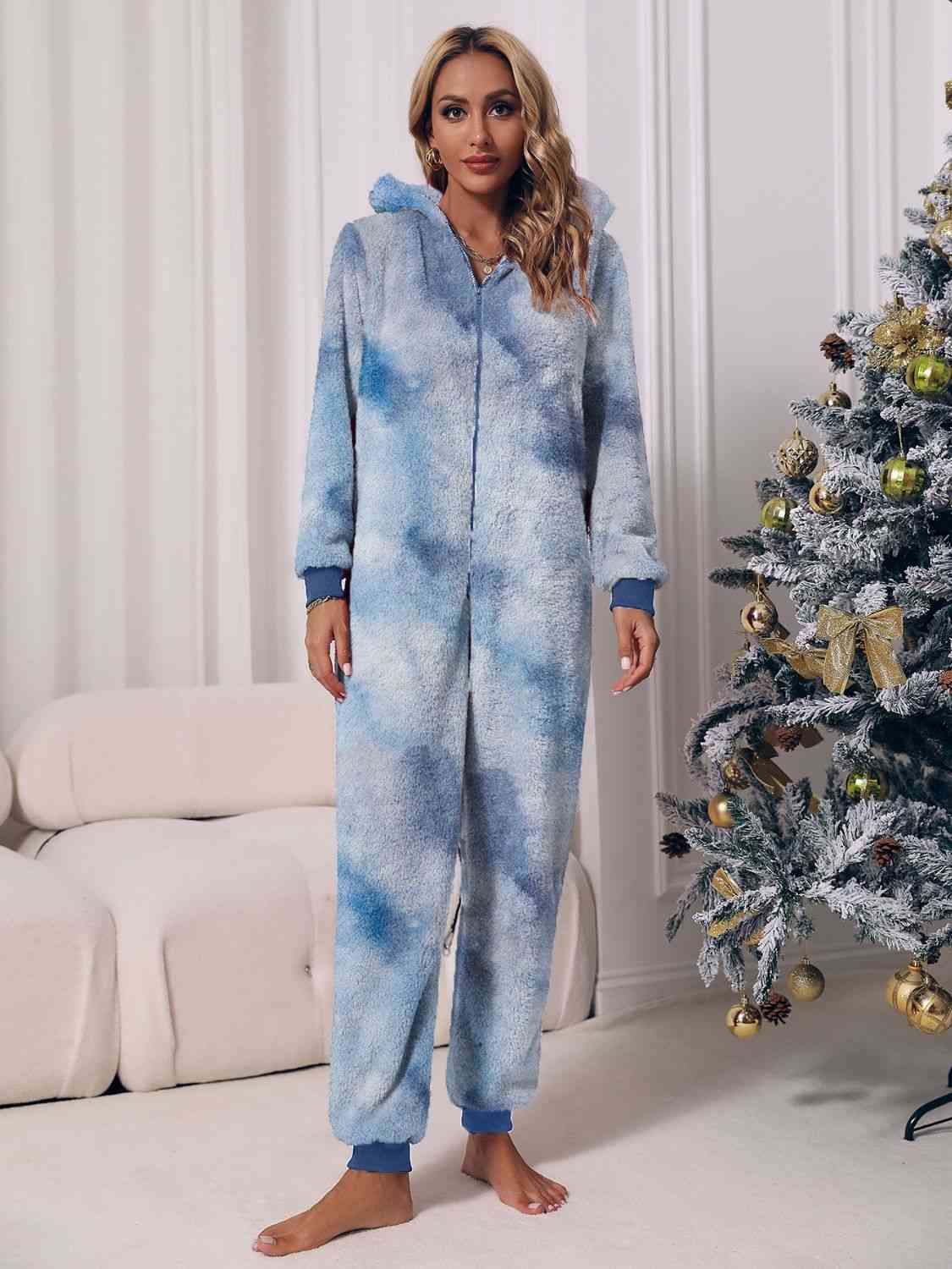 Hooded Teddy Jumpsuit