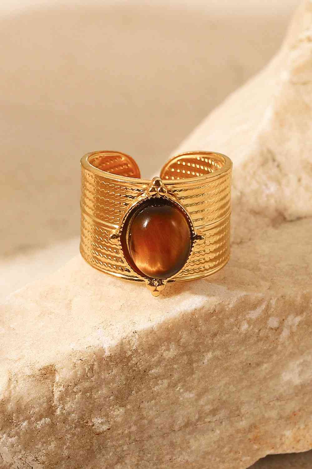 18K Gold-Plated Eye Stone Ring