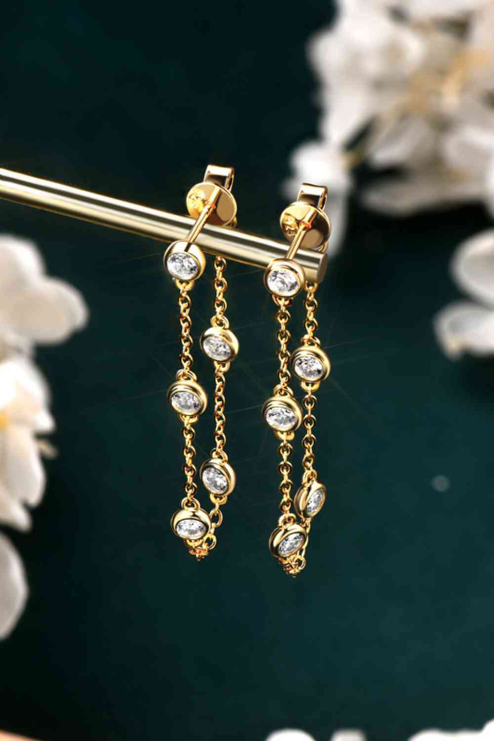 1 Carat Moissanite 925 Chain Earrings Chain Earrings