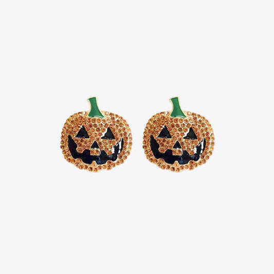 Jack O Lantern Rhinestone Earrings