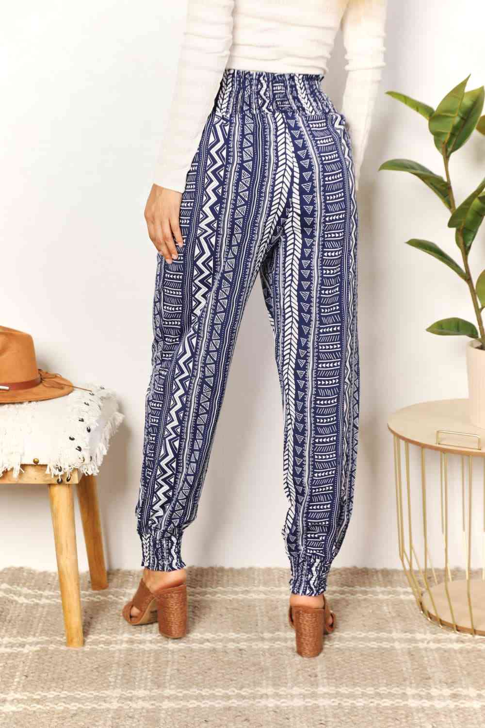 Geometric High-Rise Pants