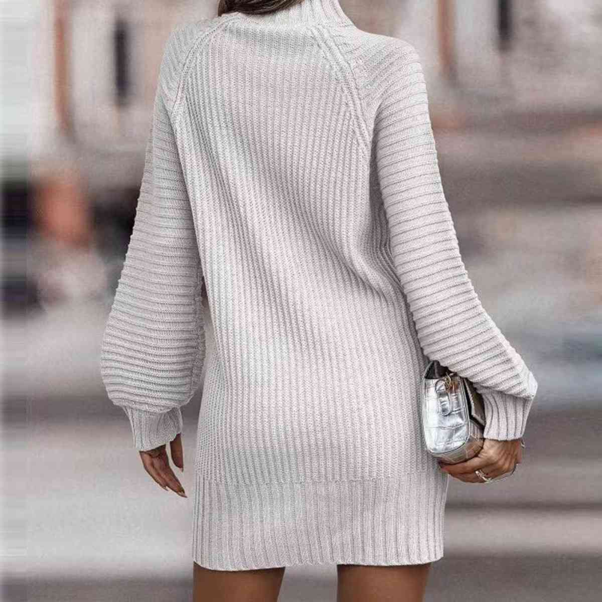 Lantern Sleeve Sweater Dress