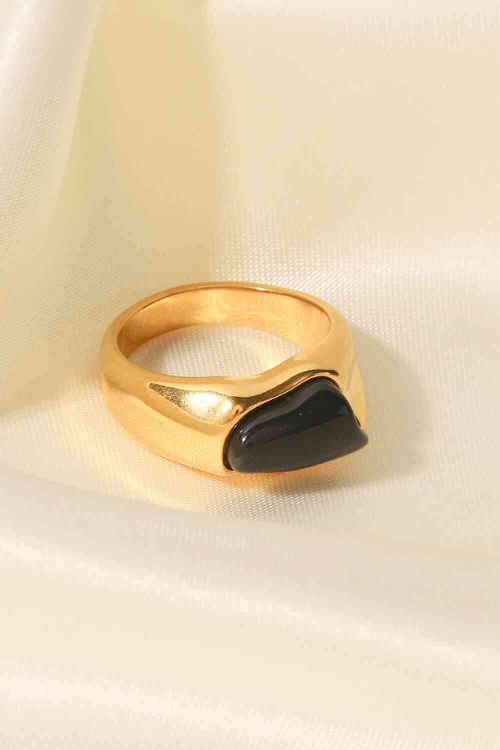 Natural Stone Stainless Steel Ring