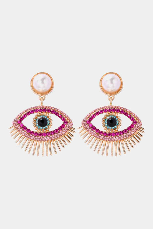 Evil Eye Rhinestone Earrings