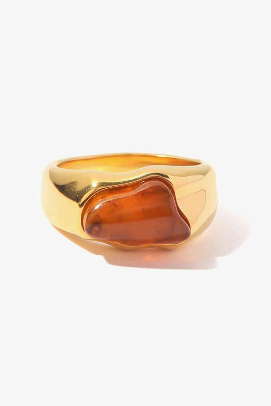Natural Stone Stainless Steel Ring