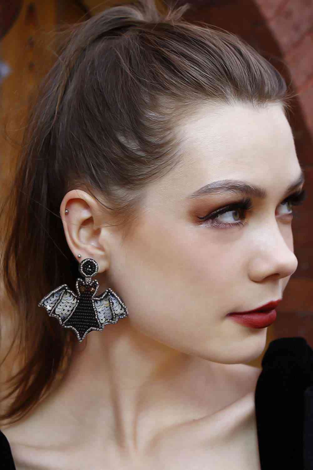 Bat Beaded Earrings