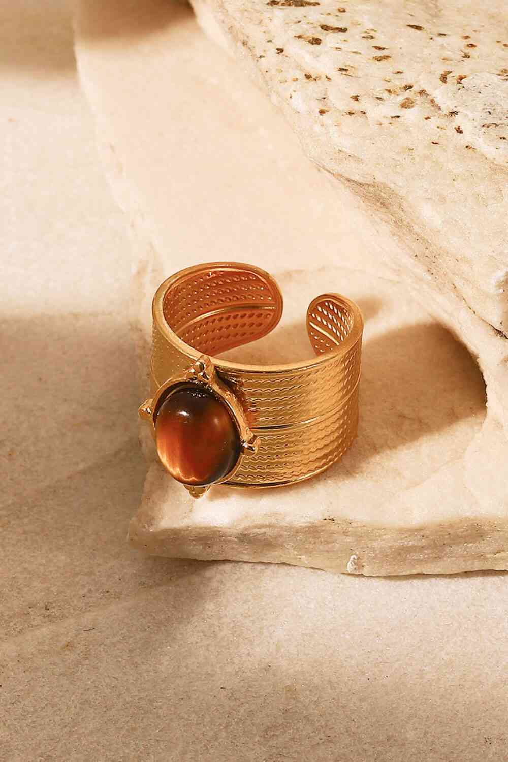 18K Gold-Plated Eye Stone Ring
