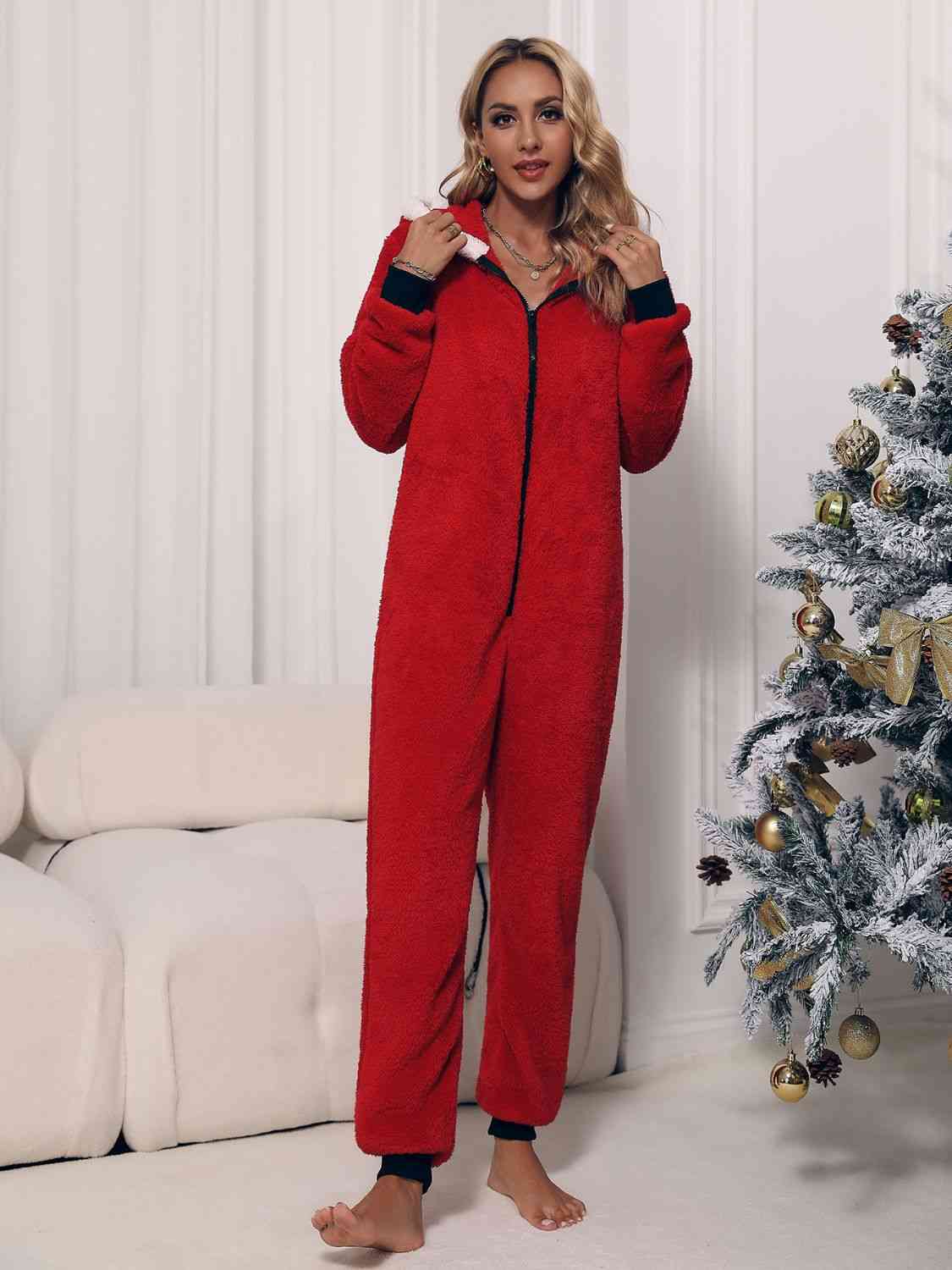 Hooded Teddy Jumpsuit