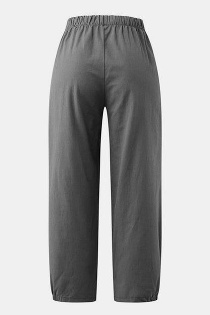 Elastic Waist Cropped Pants