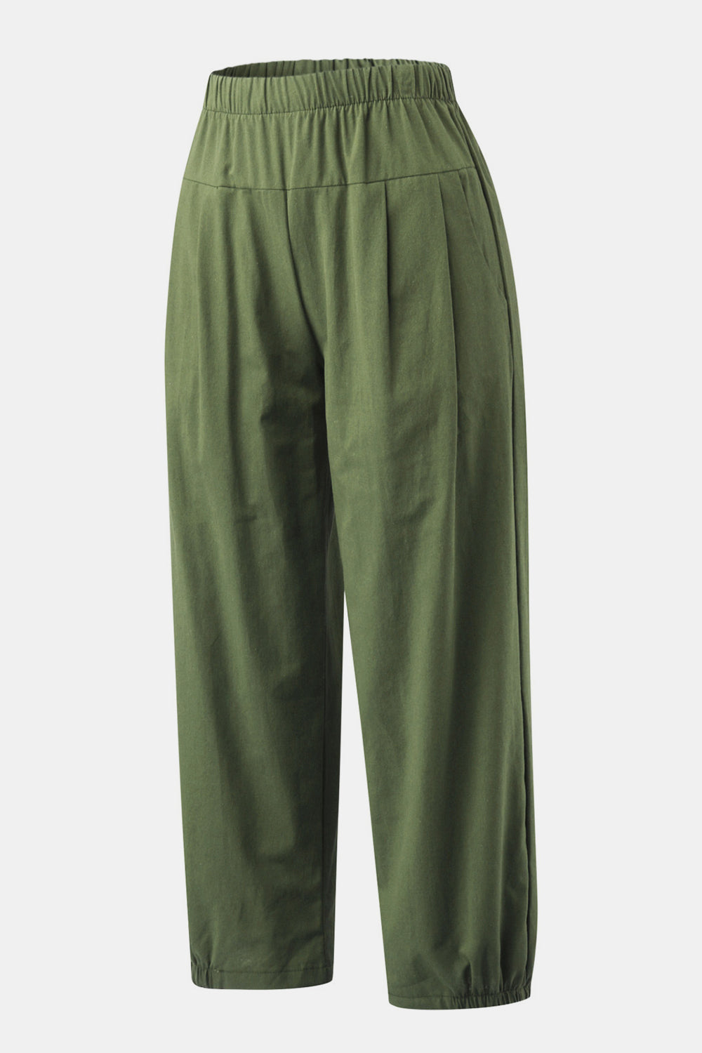 Elastic Waist Cropped Pants