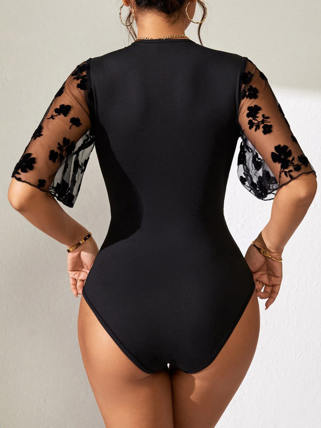 Lace Half Sleeve Bodysuit