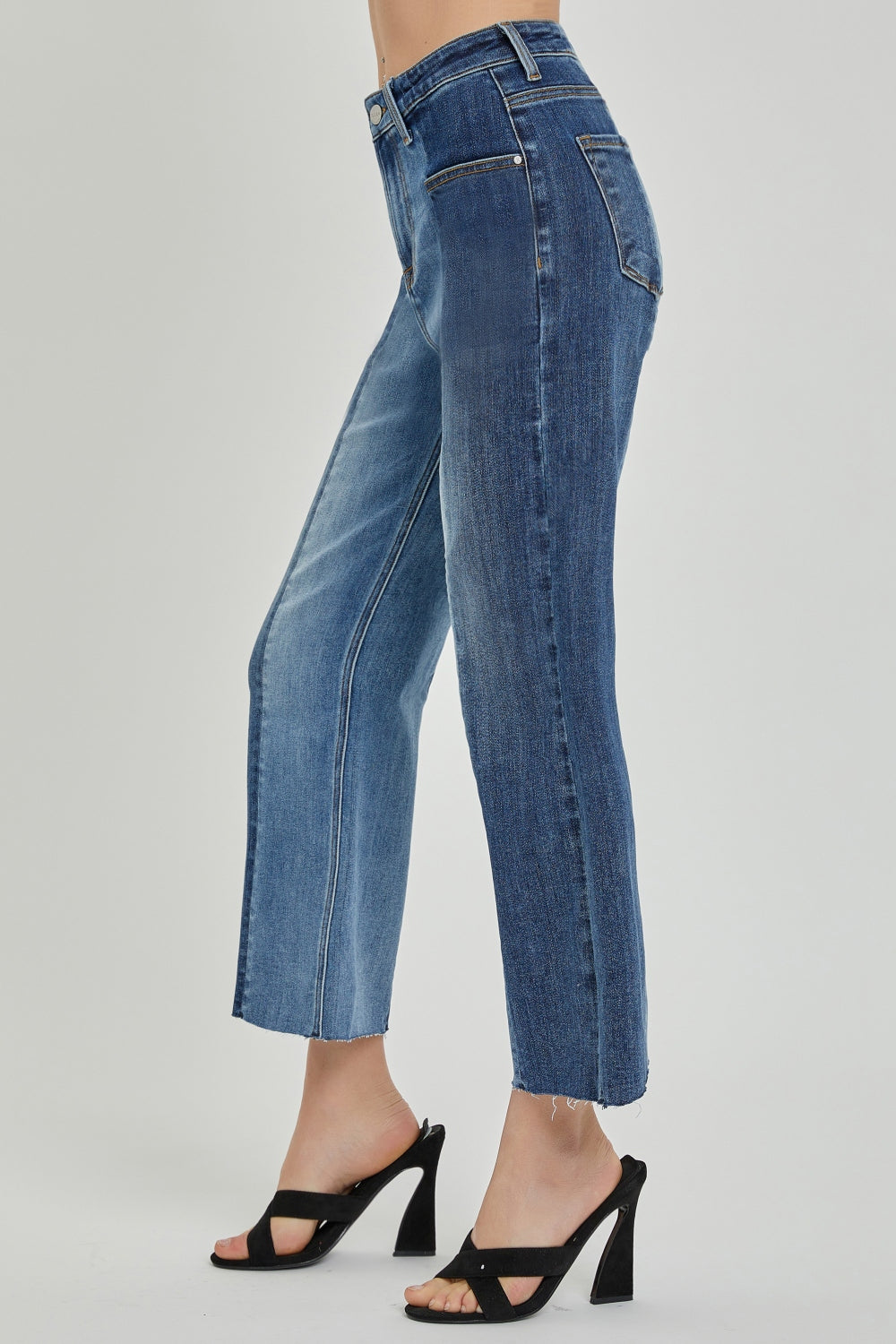 Mid-Rise Two-Tones Jeans