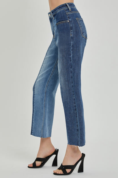 Mid-Rise Two-Tones Jeans