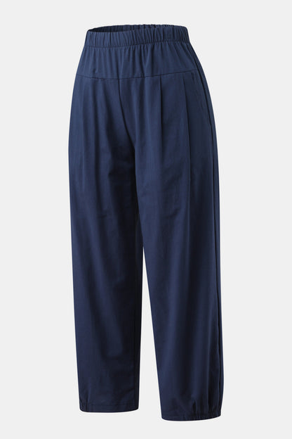 Elastic Waist Cropped Pants