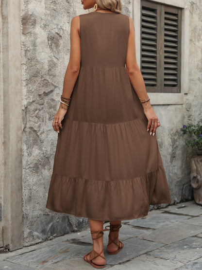 Button Notched Dress